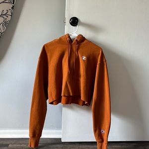 Champion Burnt Orange Oversized Cropped Hoodie
